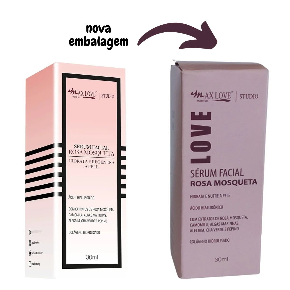 Sérum Facial Rosa + Vitamina C - Max Love